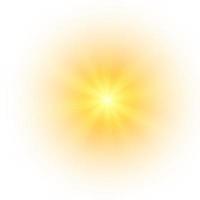 Yellow sun, a flash, a soft glow without departing rays. Star flashed with sparkles isolated on white background. Vector illustration of abstract yellow splash.