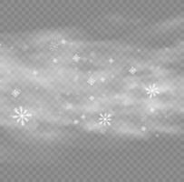 nieve y viento. elemento decorativo degradado blanco.ilustración vectorial. invierno y nieve con niebla. viento y niebla. vector