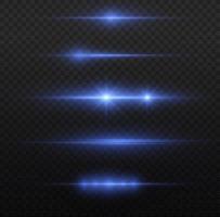 Horizontal beams of light. Beautiful light reflections. Glowing stripes on a light background. Glowing abstract sparkling background. Set of white horizontal highlights. Laser beams. spark and stars. vector