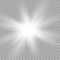 Glow isolated light effect set, lens flare, explosion, glitter, line, sun flash, spark and stars. Abstract special effect element design. Shine ray with vector