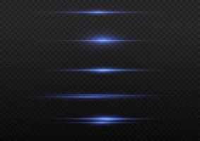 Horizontal beams of light. Beautiful light reflections. Glowing stripes on a light background. Glowing abstract sparkling background. Set of white horizontal highlights. Laser beams. spark and stars. vector