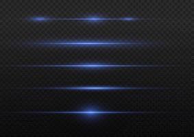 Horizontal beams of light. Beautiful light reflections. Glowing stripes on a light background. Glowing abstract sparkling background. Set of white horizontal highlights. Laser beams. spark and stars. vector