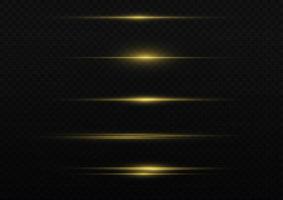 Horizontal beams of light. Beautiful light reflections. Glowing stripes on a light background. Glowing abstract sparkling background. Set of white horizontal highlights. Laser beams. spark and stars. vector