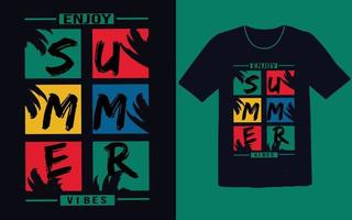 disfruta del diseño de la camiseta de vibraciones de verano vector