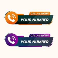 Call us now button logo sign and symbol vector with Phone number