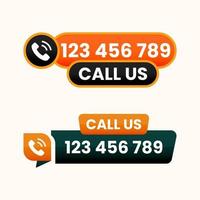 Call us now button logo sign and symbol vector with Phone number