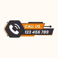 Call us now button logo sign and symbol vector with Phone number