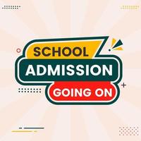 school admission open banner label clipart for social media post template vector