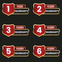 golden premium warranty badge set vector