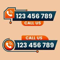 Call us now button logo sign and symbol vector with Phone number