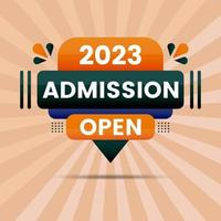 2023 admission open flat vector text for social media post template