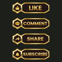 Subscribe share like and comment button vector