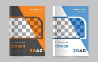 Corporate simple book cover design template a4 vector