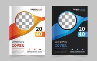 Corporate simple book cover design template a4 vector