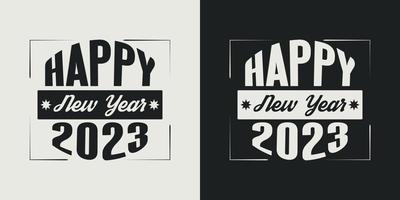 Happy new year t-shirt design vector 2023. Greeting stylish t-shirt Design. Typography, Unique, Vector design template.