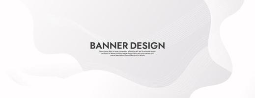 Abstract White Fluid Wave Banner Template vector