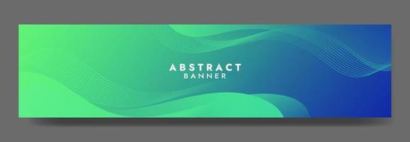 Abstract Green Fluid Wave Banner Template vector