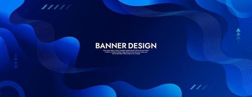 Abstract Blue Fluid Wave Banner Template vector