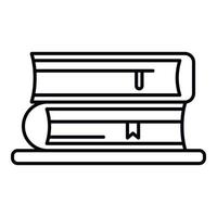 Book stack icon, outline style vector