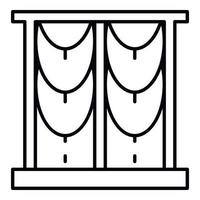 icono de cortina de ventana redonda, estilo de esquema vector