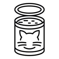 icono de lata de comida para gatos, estilo de contorno vector