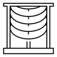 icono de cortina de ventana de onda, estilo de contorno vector