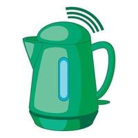 Plastic electric kettle with wi fi connection icon vector