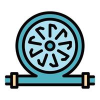 Flow water pump icon color outline vector