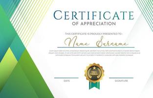 Certificate Template with Polygonal Geometric Shape vector