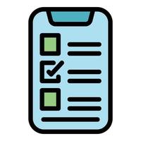 Phone assignment icon color outline vector
