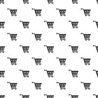 Shopping cart pattern, simple style vector