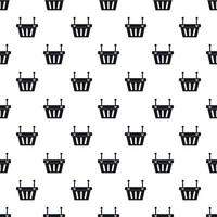 Shopping basket pattern, simple style vector