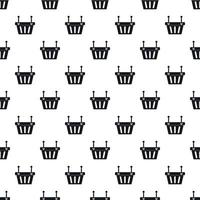 Shopping basket pattern, simple style vector