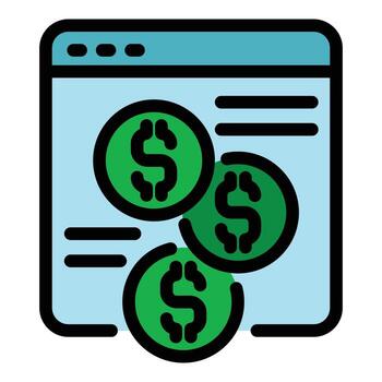 vector de esquema de color de icono de monetización web