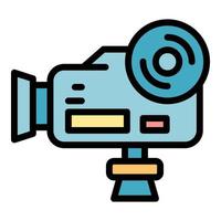 Handle reportage camera icon color outline vector