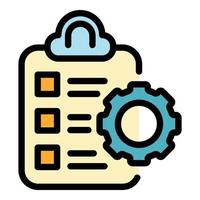 Assignment icon color outline vector