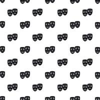 Comedy and tragedy masks pattern, simple style vector