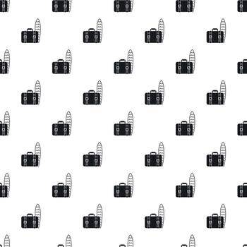 patrón de tabla de surf y maleta, estilo simple vector