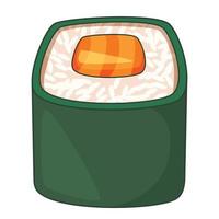 Roll, traditional Japanese food icon cartoon style vector