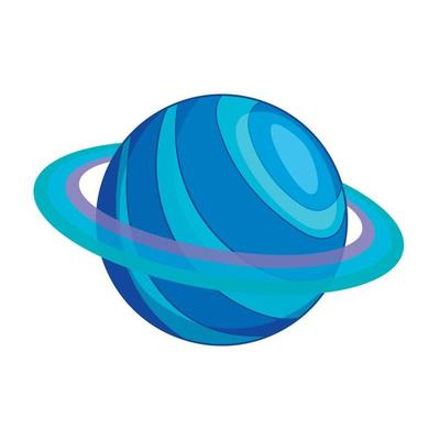 Saturn planet icon, cartoon style