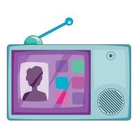 Video intercom icon, cartoon style vector