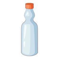 icono de botella de plástico, estilo de dibujos animados vector