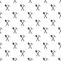 Shovel and pickaxe pattern, simple style vector
