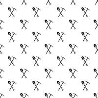 Shovel and pickaxe pattern, simple style vector