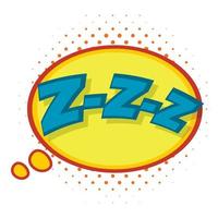 zzz, icono de burbuja de voz, estilo pop art vector