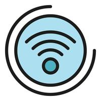 Wifi circle icon color outline vector