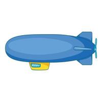 Long airship icon, cartoon style vector