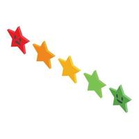 Stars satisfaction level icon isometric vector. Happy meter vector