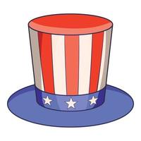 icono de sombrero americano, estilo de dibujos animados vector