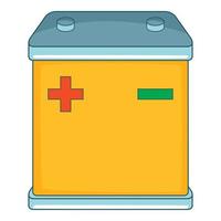 Car battery icon, cartoon style vector